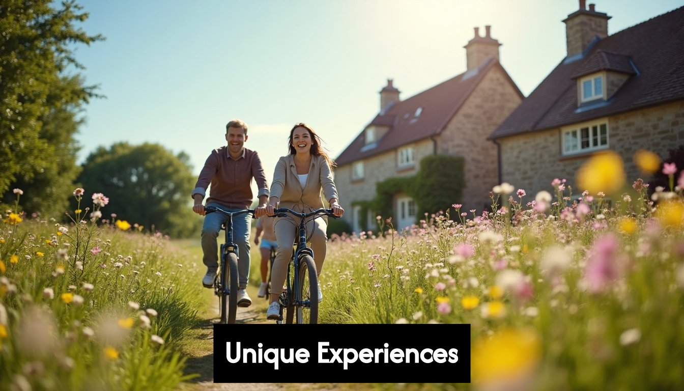 Family enjoying outdoor countryside activities