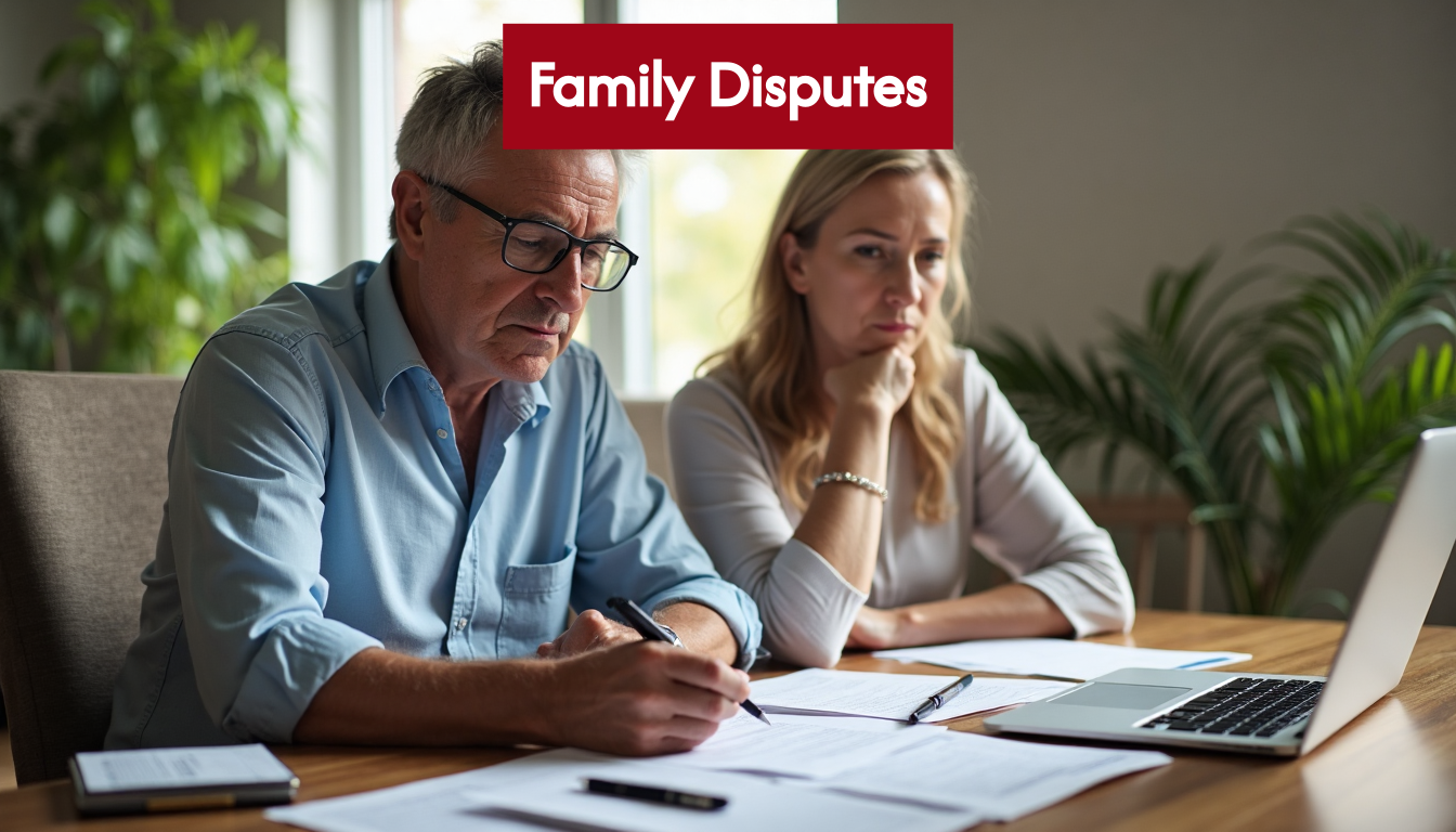 Family members discuss estate documents together
