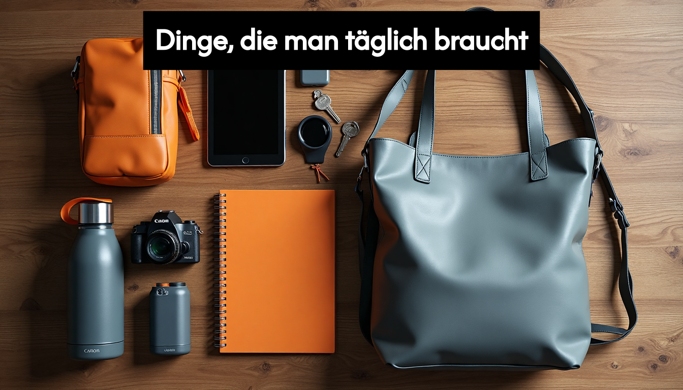 Functional men's bags organized with tech