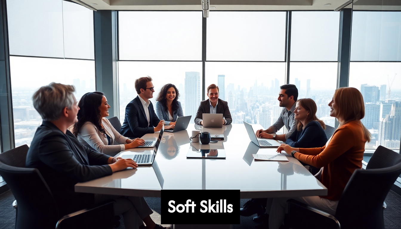 Group of professionals collaborating in modern office