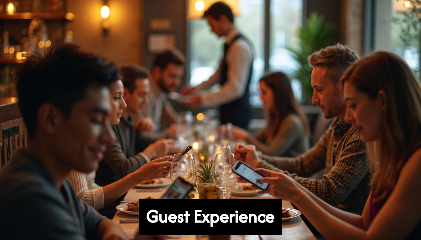 Guests waiting in restaurant lounge area