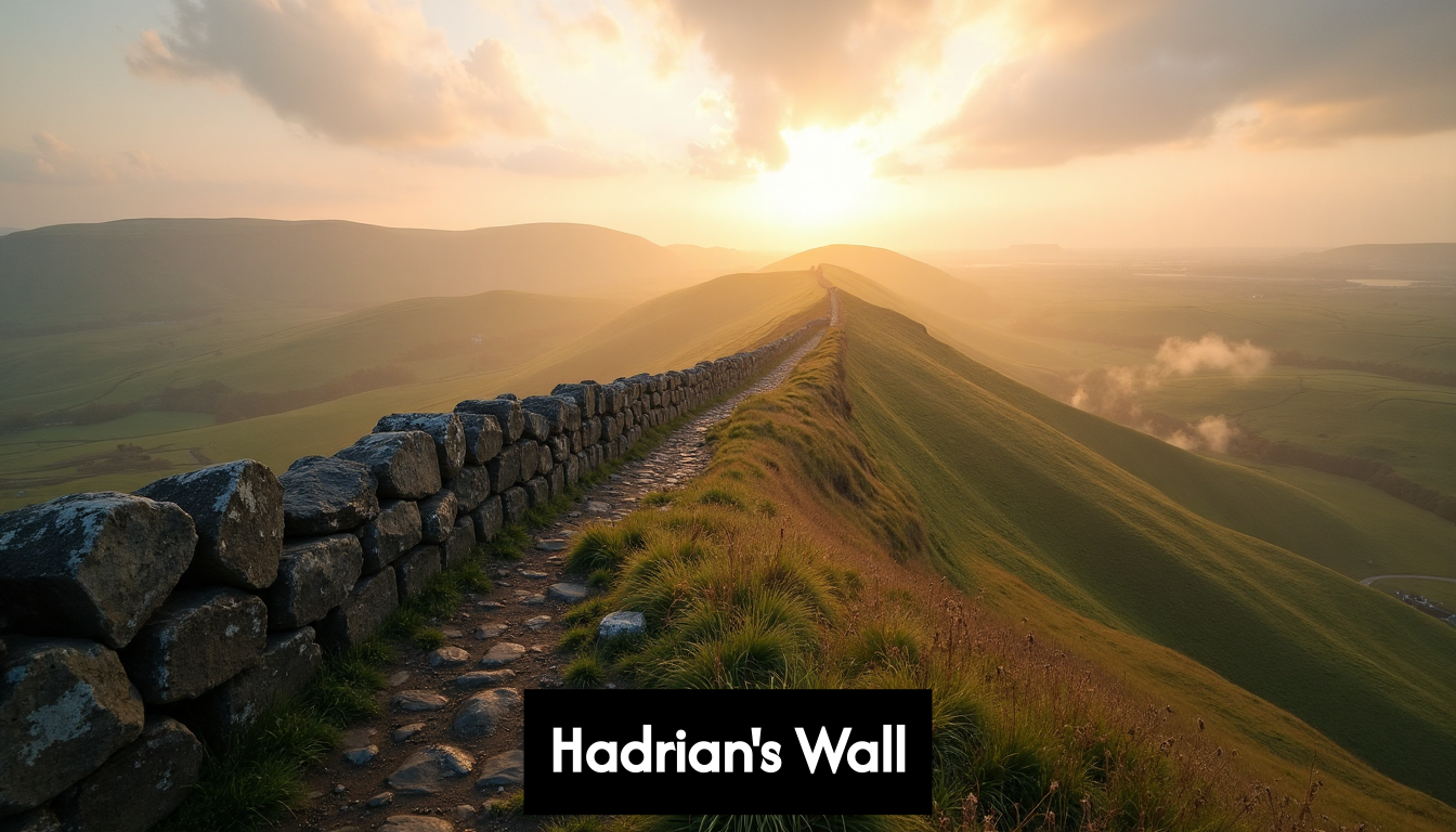 Hadrian's Wall panoramic sunrise landscape