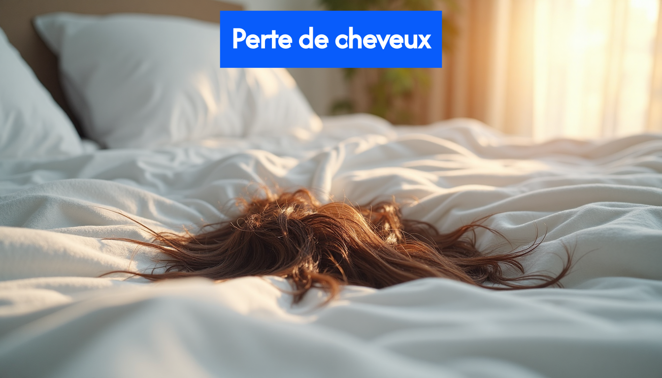 Hair strands on pillow indicating hair fall