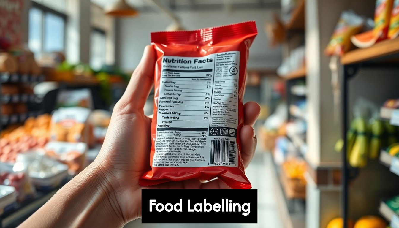 Hand showing front-of-package nutrition label