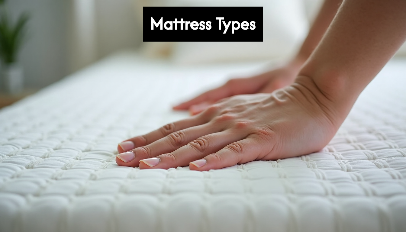 Hand testing firmness of different mattresses