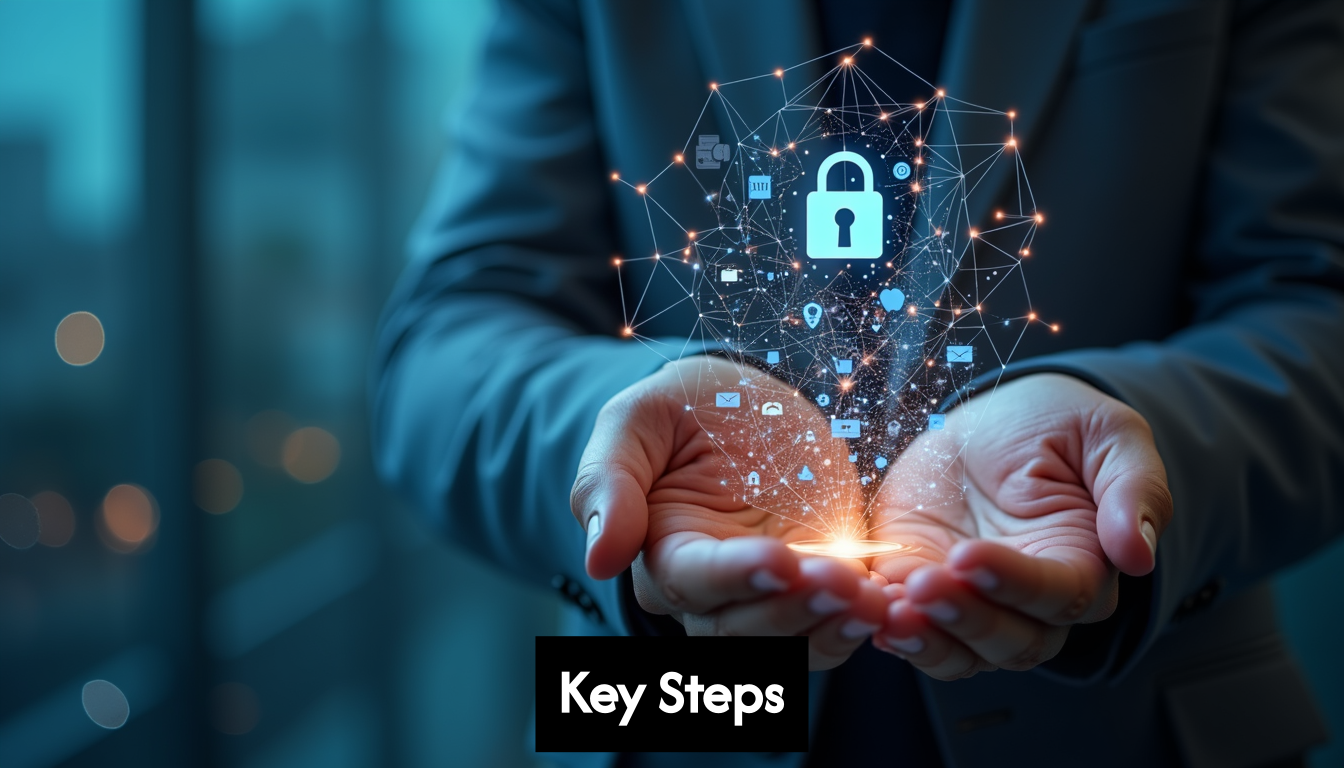 Hands building a protective structure around data.