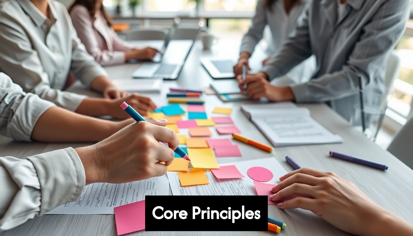 Hands collaborating on project planning session