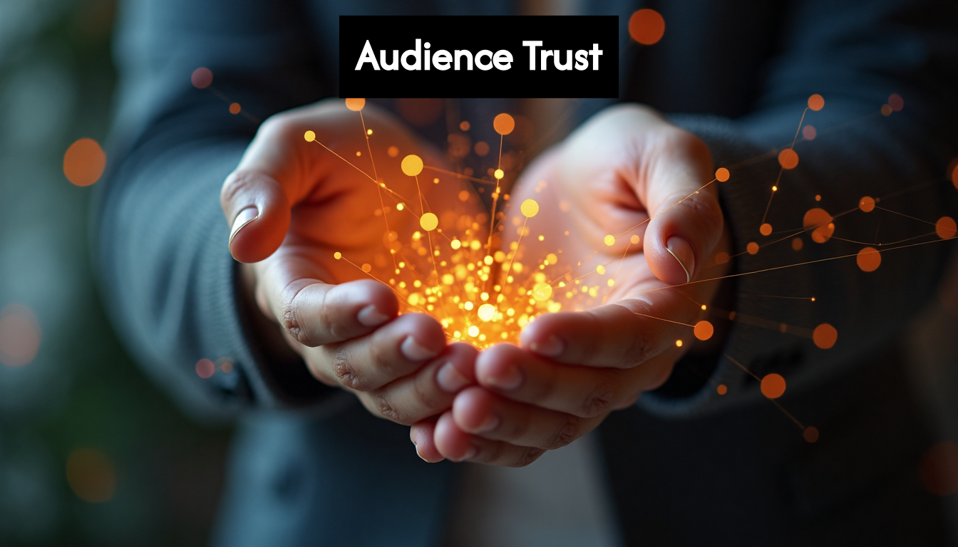 Hands connecting with glowing digital streams.