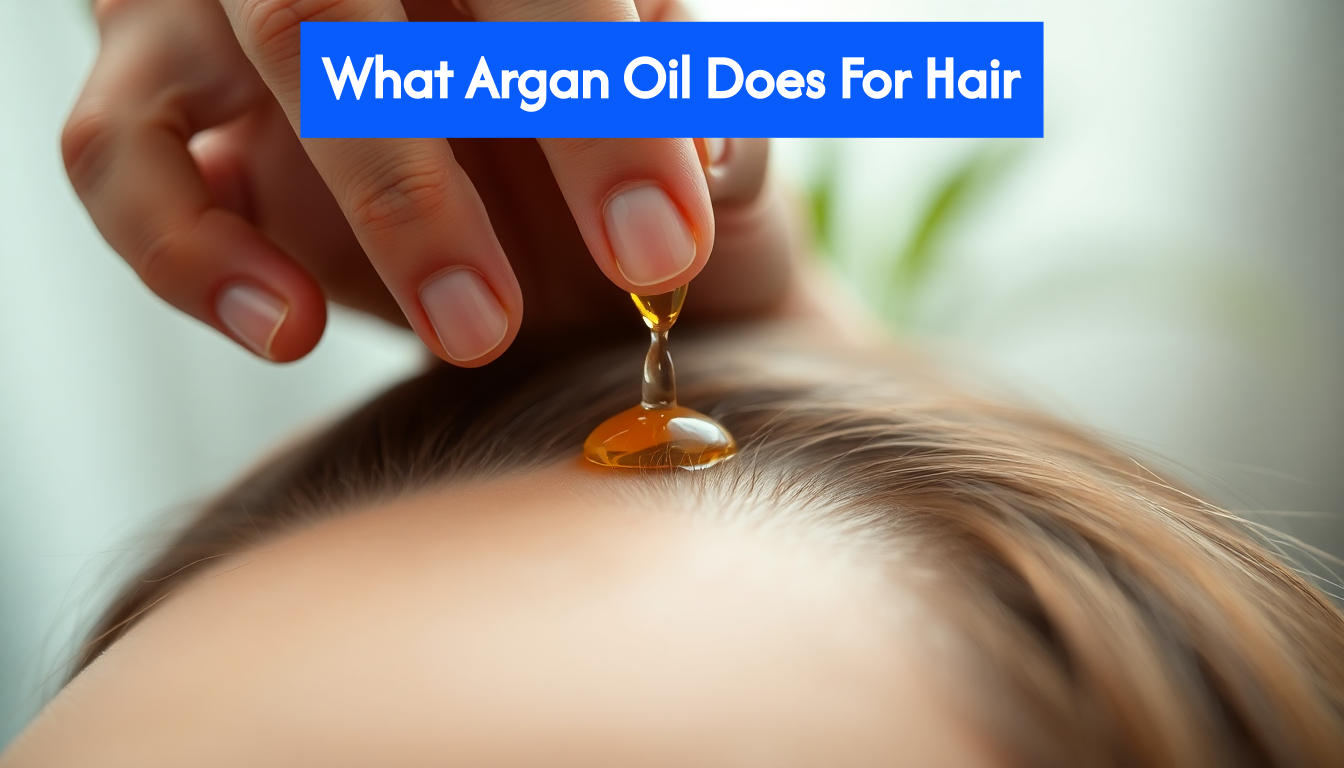 Hands massaging argan oil into a scalp.