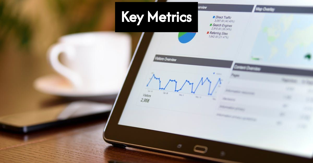 Hands pointing at web analytics dashboard on tablet