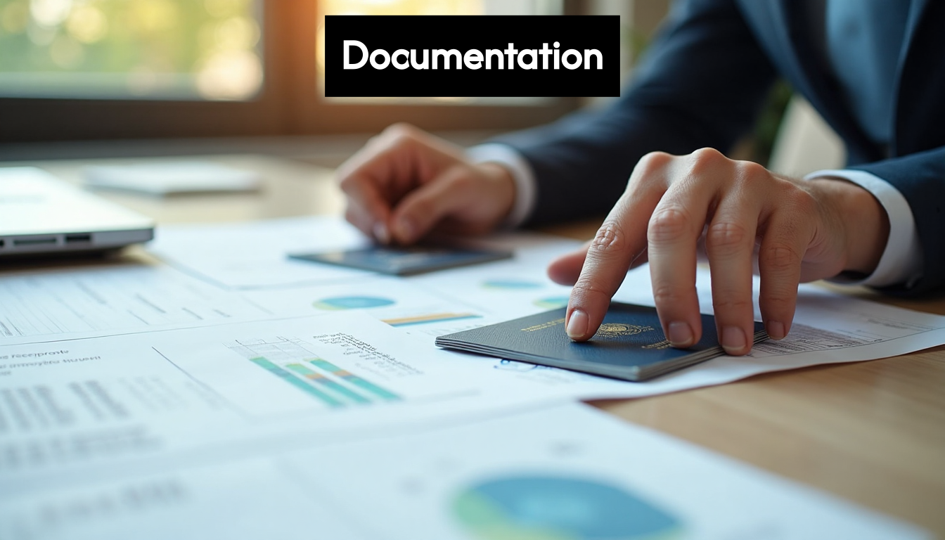Hands preparing expat property finance documents