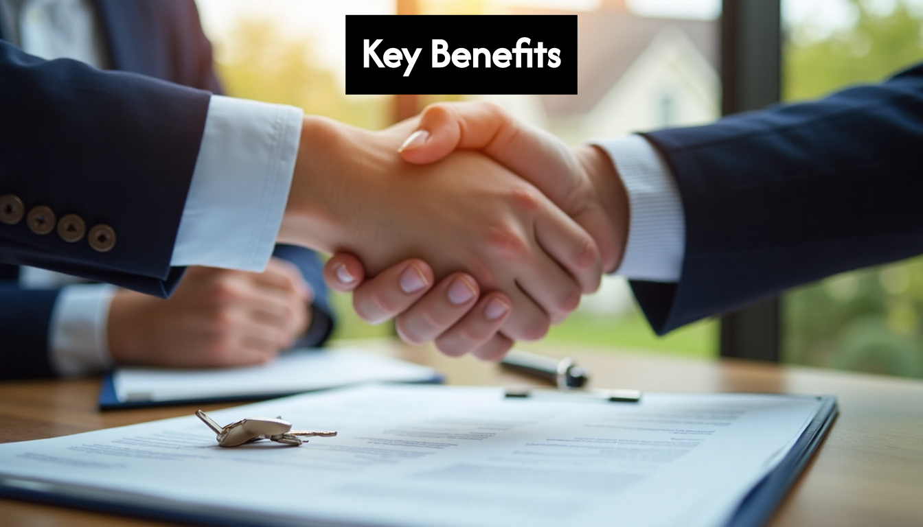 Handshake over real estate contract and keys
