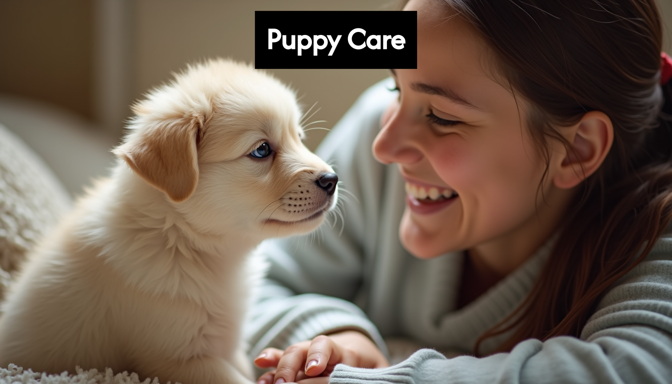 Happy puppy interacting with a human.
