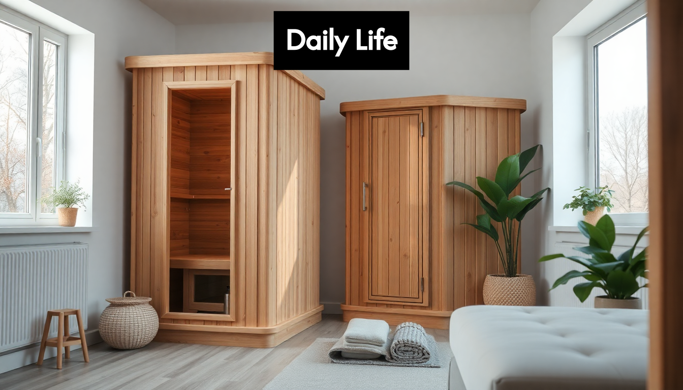 Home sauna installed in modern living space