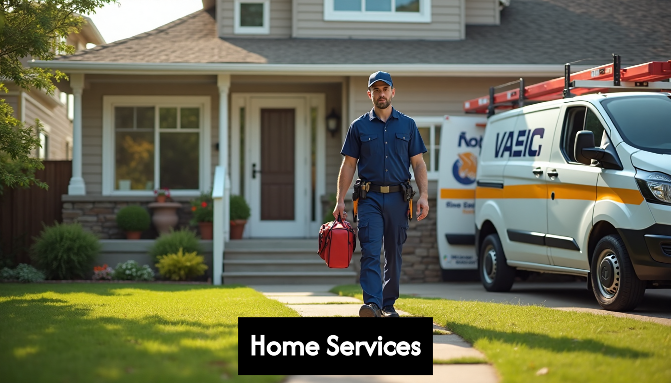 Home service professional arriving at a house