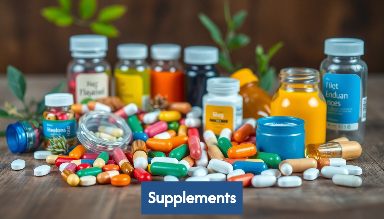 Hero image showcasing dietary supplements