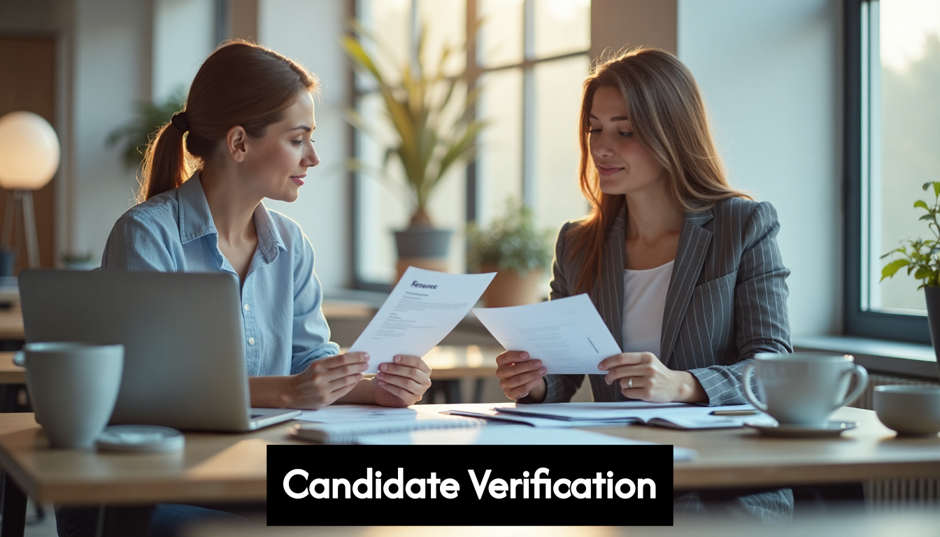 HR professionals reviewing candidate resumes together