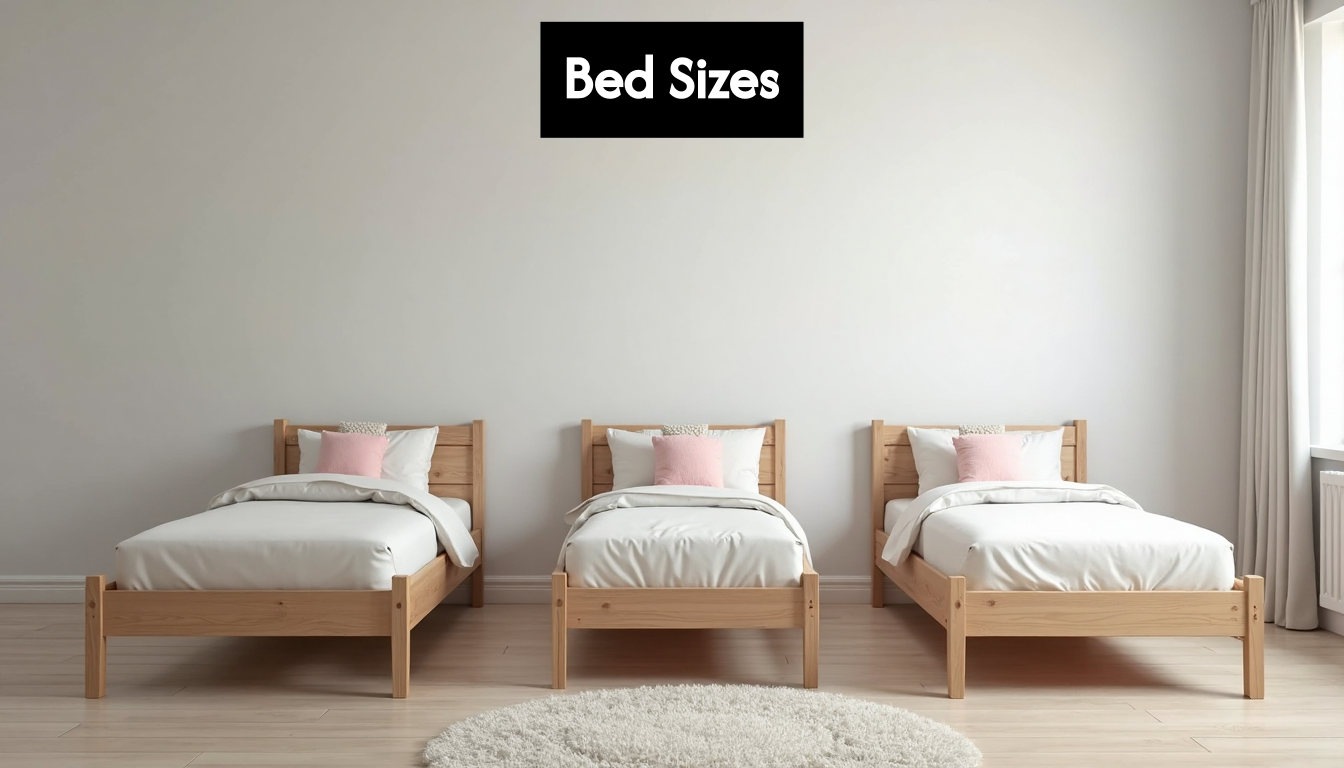 Illustrating different sizes of children's beds.