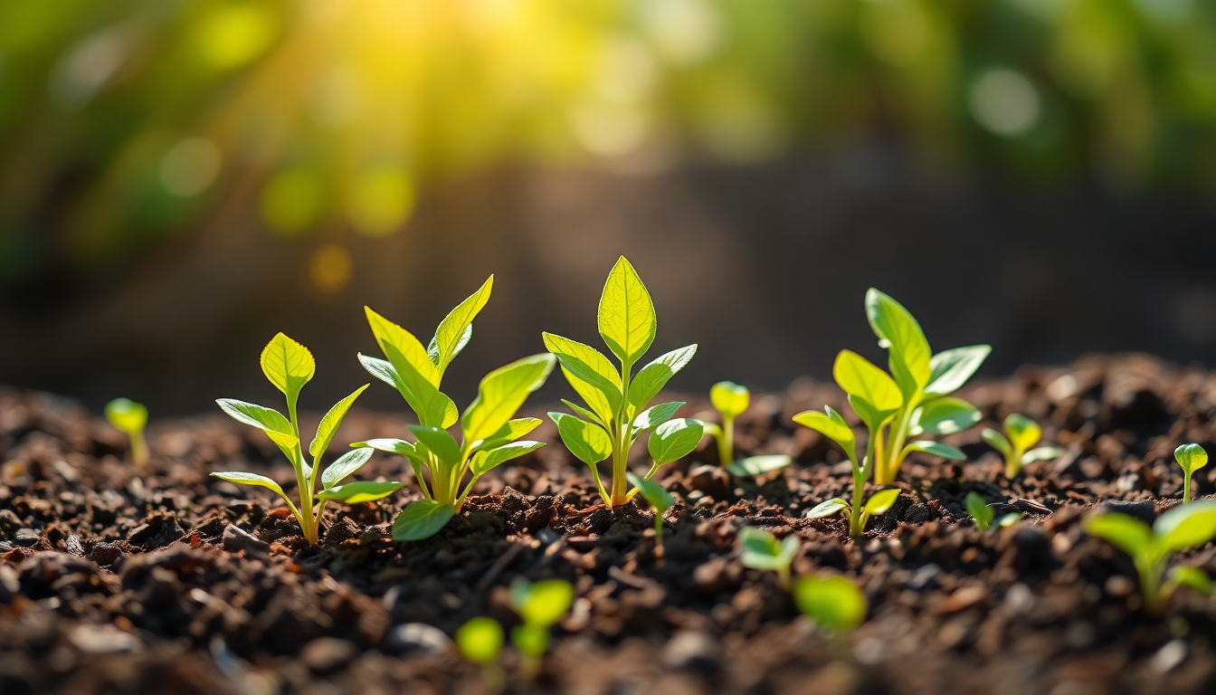 Plants representing growth