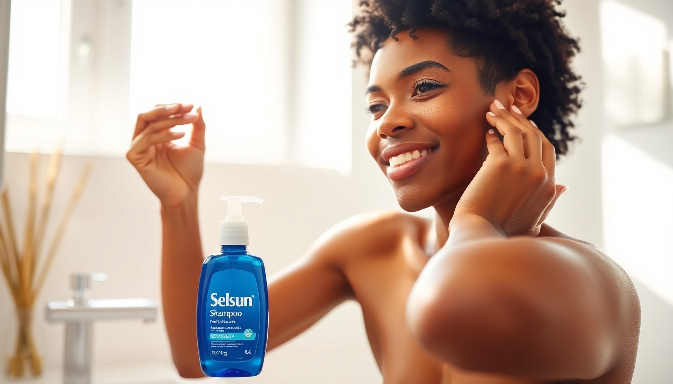 Person applying shampoo