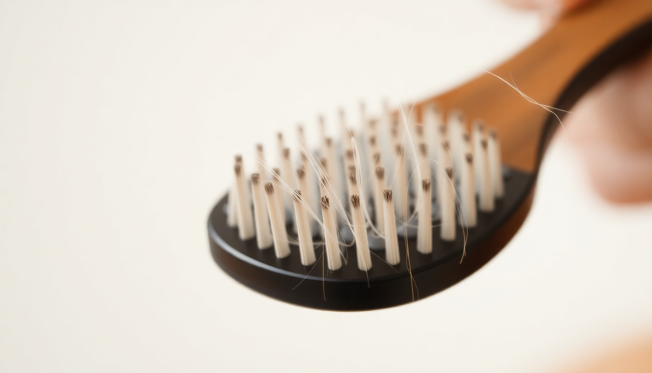 Hair shedding on a brush