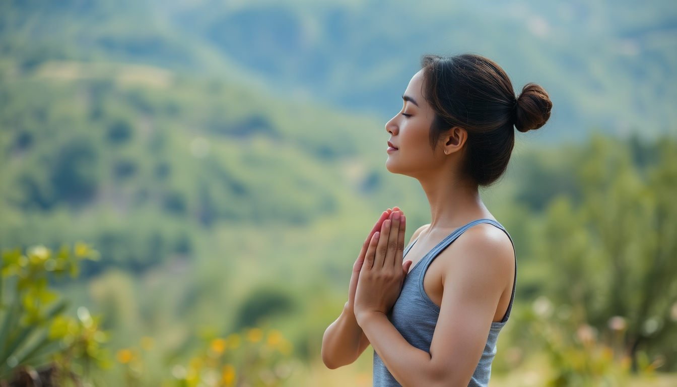 Person doing yoga for stress relief