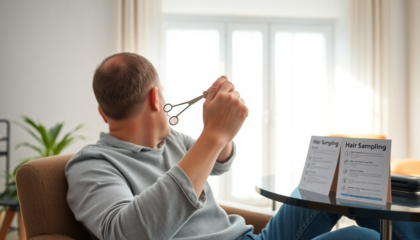 Collecting hair sample for analysis