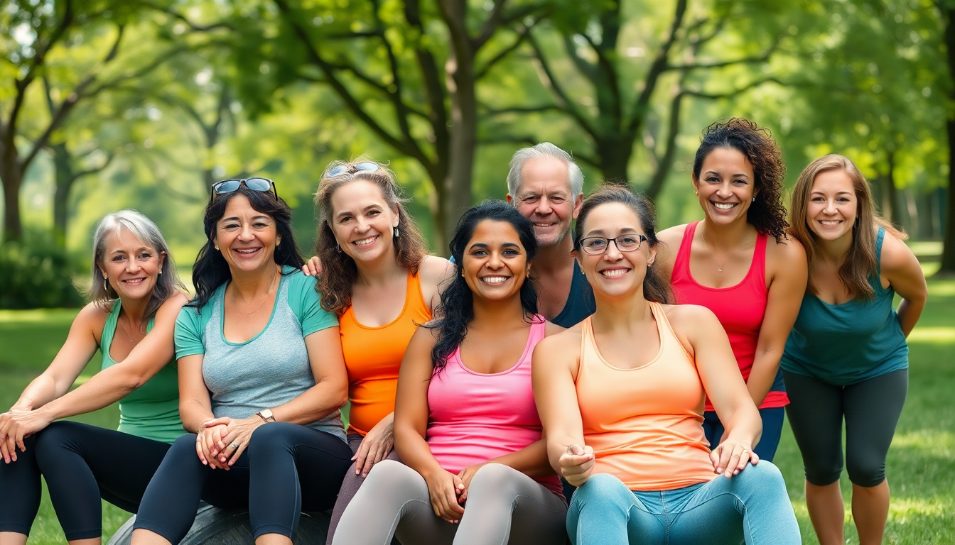 Fitness influencers of all abilities together outdoors