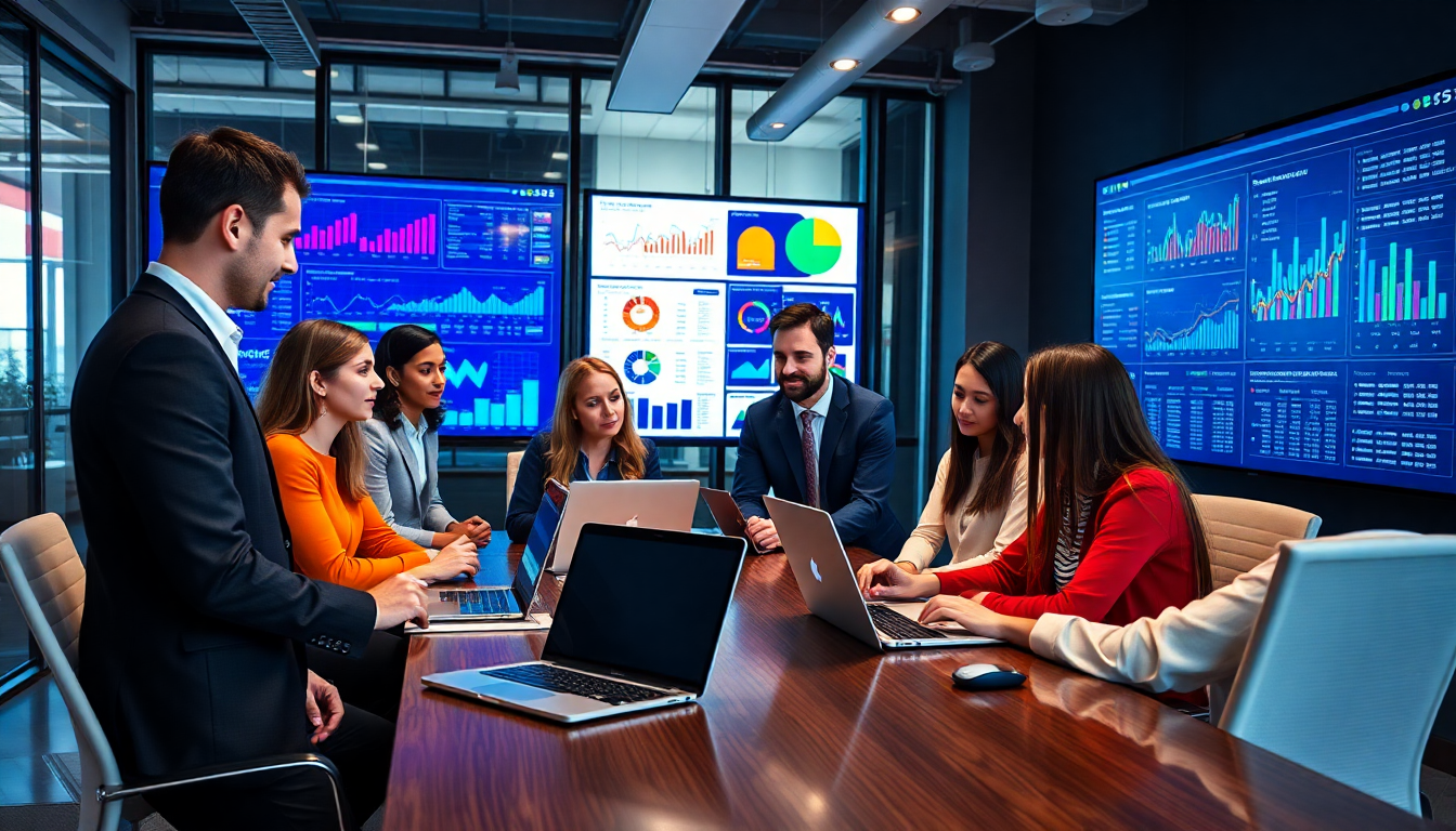 Marketing team analyzing influencer campaign data