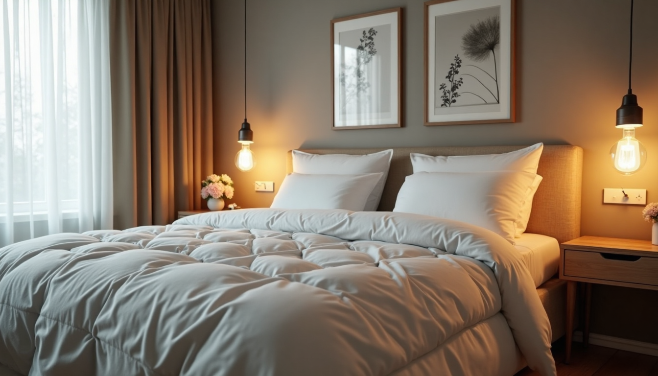Stylish bed frame in a modern bedroom
