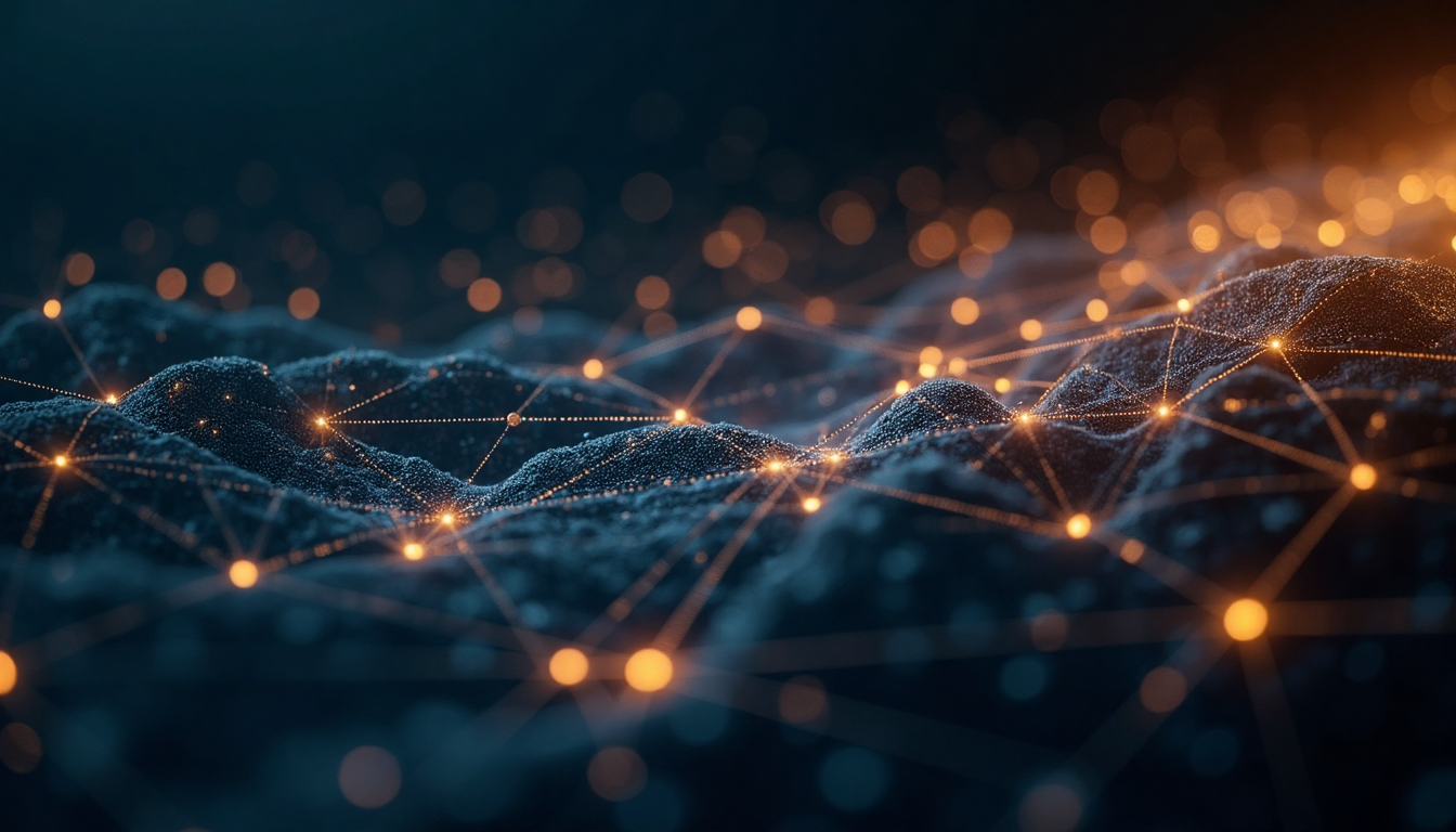 Abstract visual representing digital growth network.