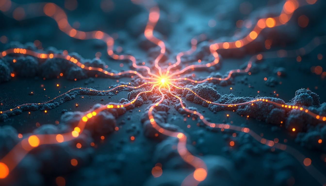 Abstract visual of digital data sources connecting.