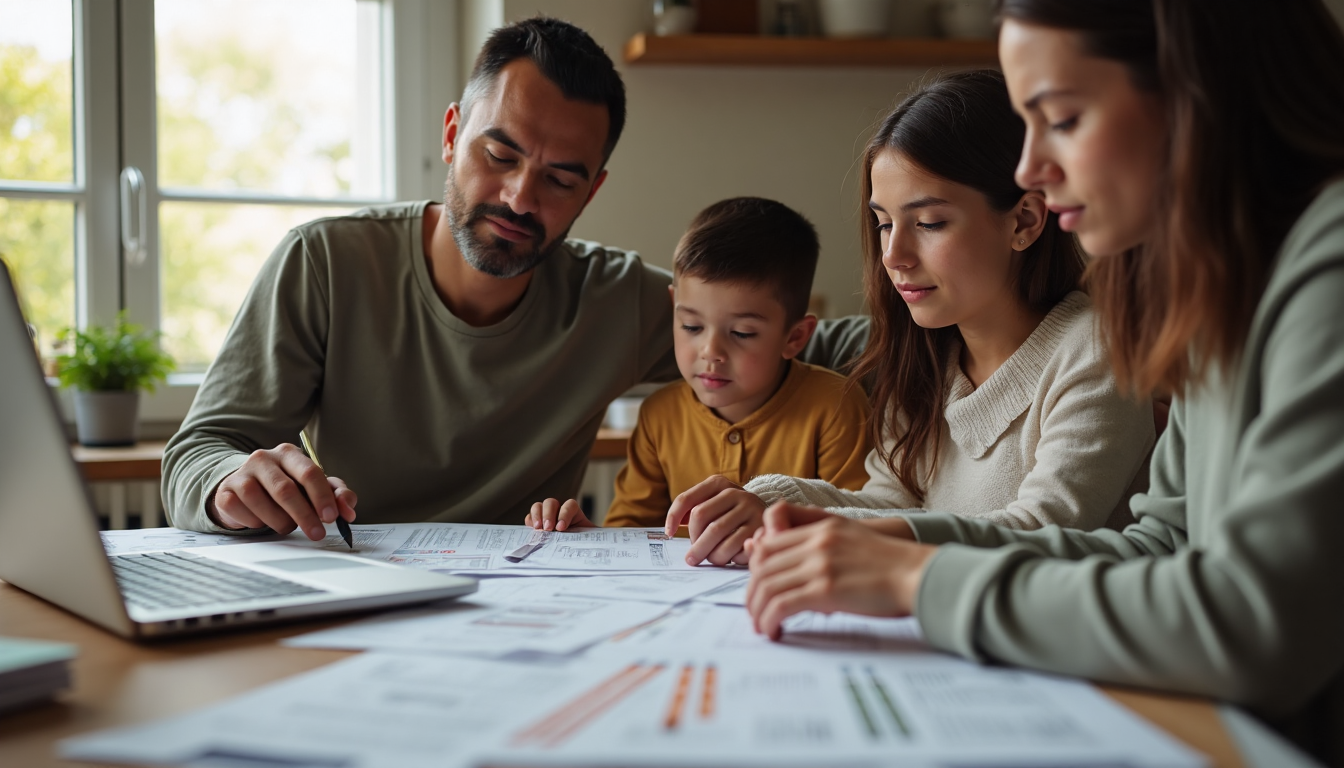 Family organizing documents for disaster aid application
