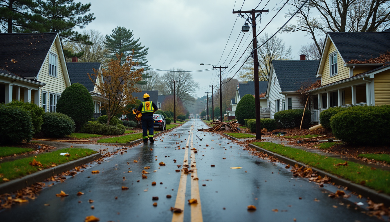 Storm damage in Charlotte neighborhood after severe weather