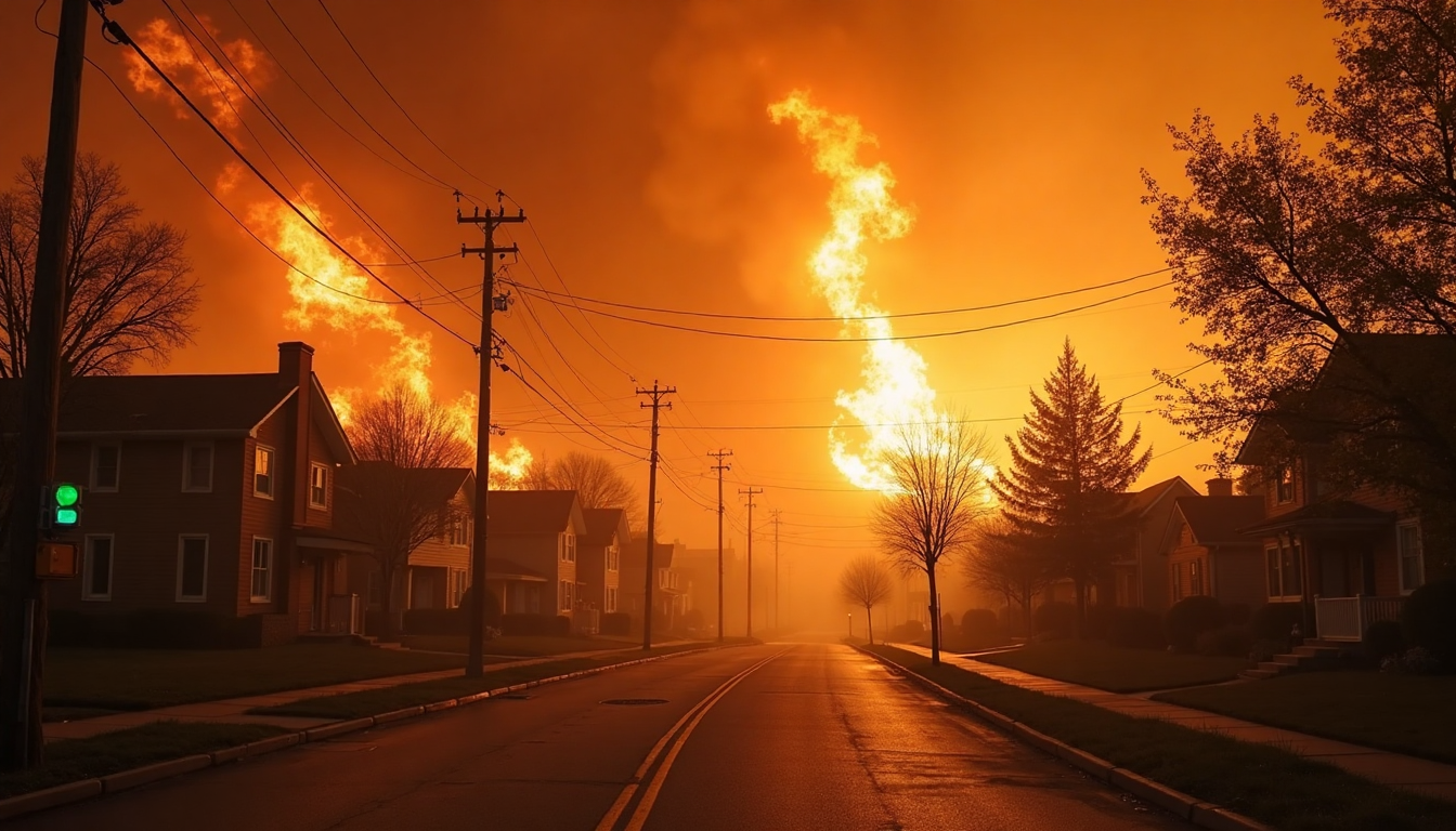 Wildfire threatening suburban homes
