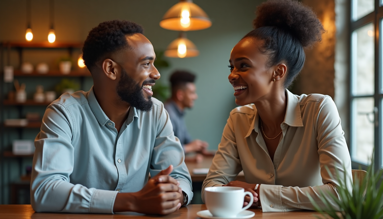 Local business professionals in conversation