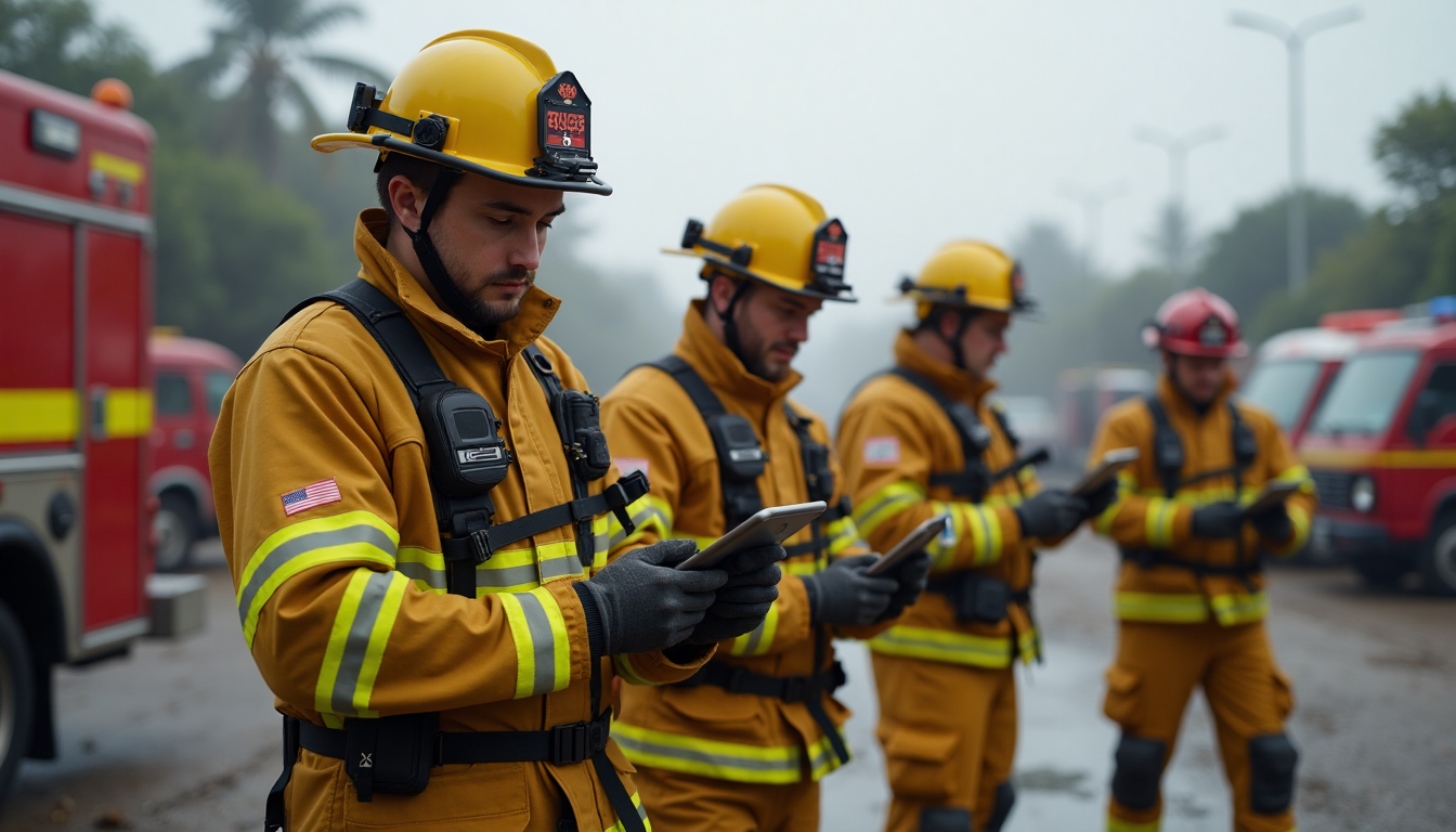 First responders using technology at disaster scene