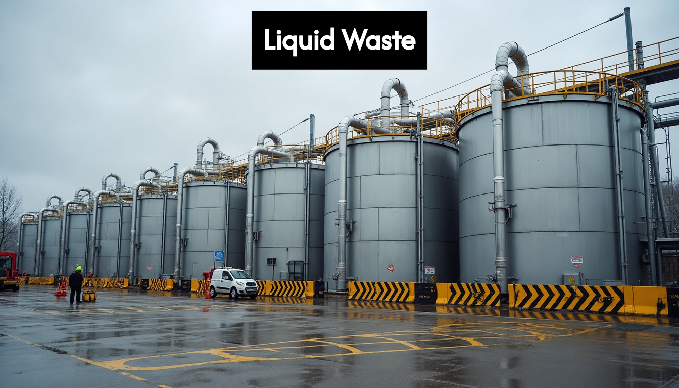 Industrial facility with liquid waste tanks in UK