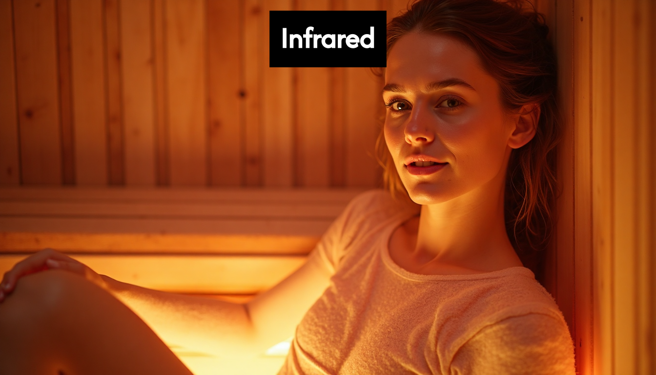 Infrared waves penetrating body in sauna