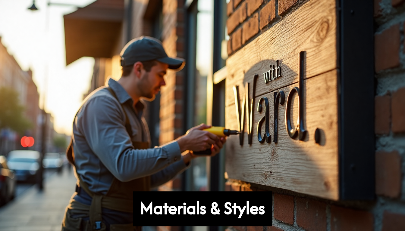 Installing sustainable retail sign on storefront