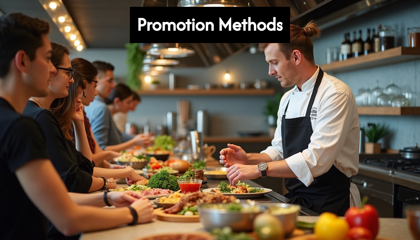 Interactive chef demonstration with restaurant guests