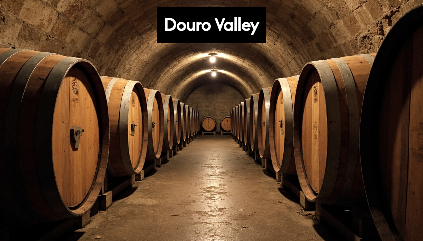 Interior of traditional Portuguese wine cellar.
