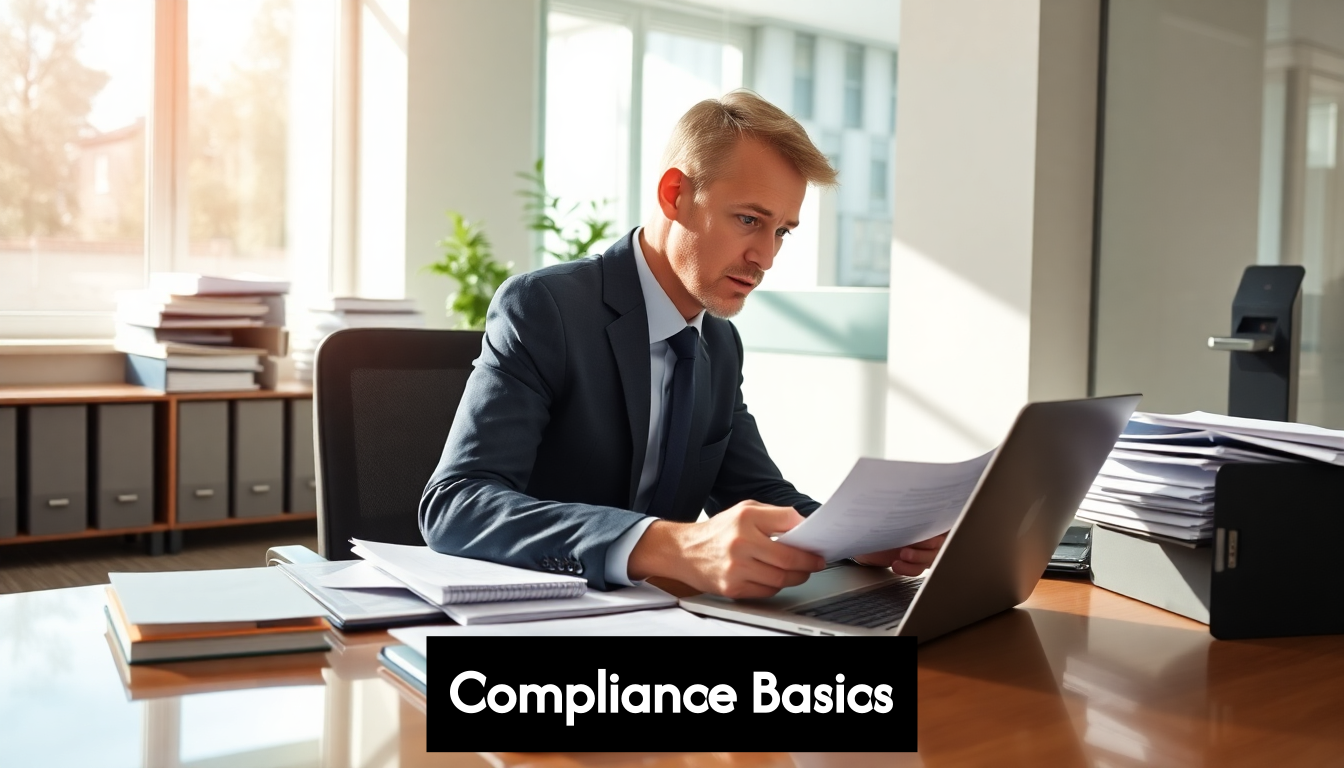 IT specialist auditing security compliance paperwork