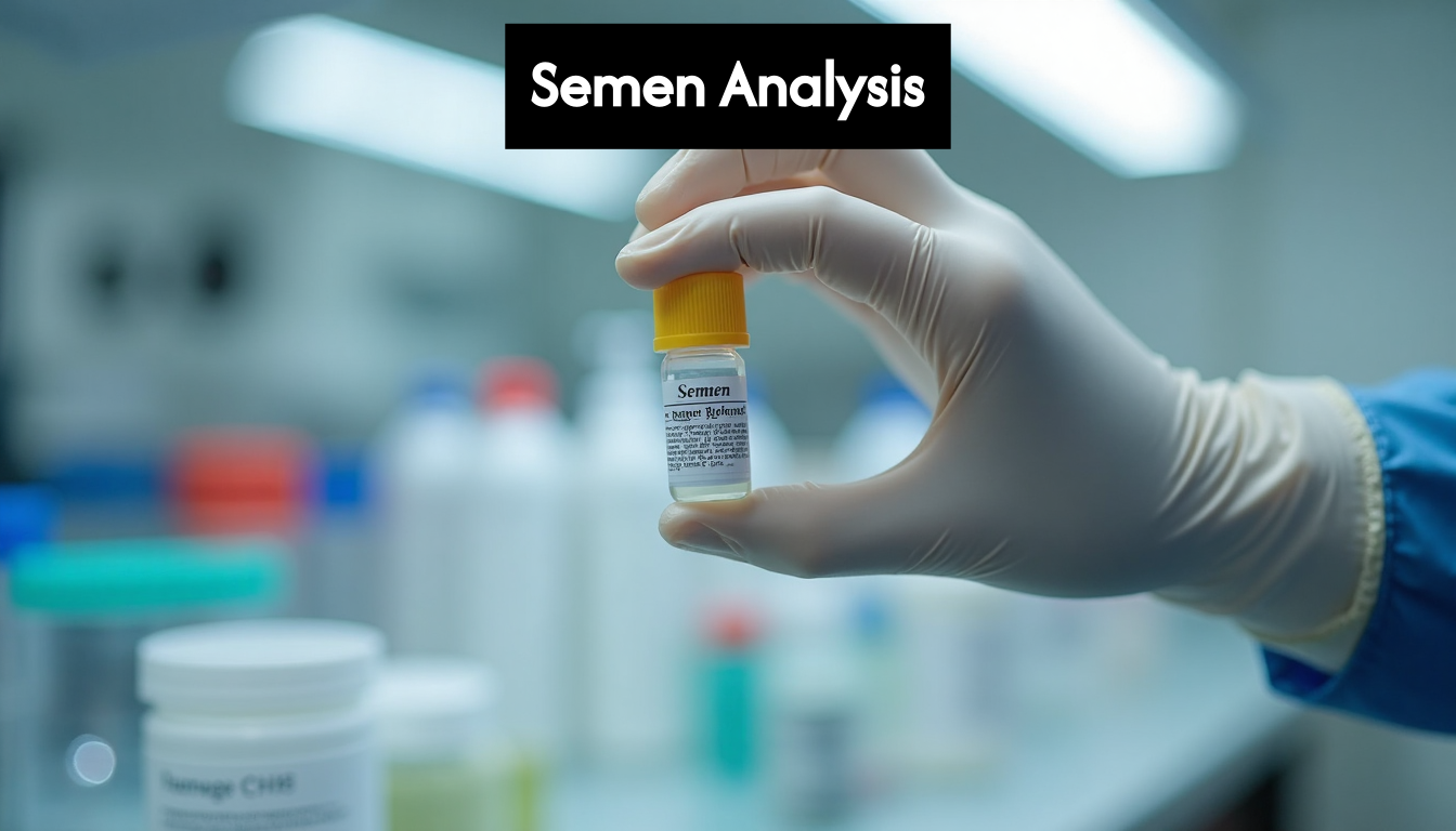 Lab technician holding semen sample container