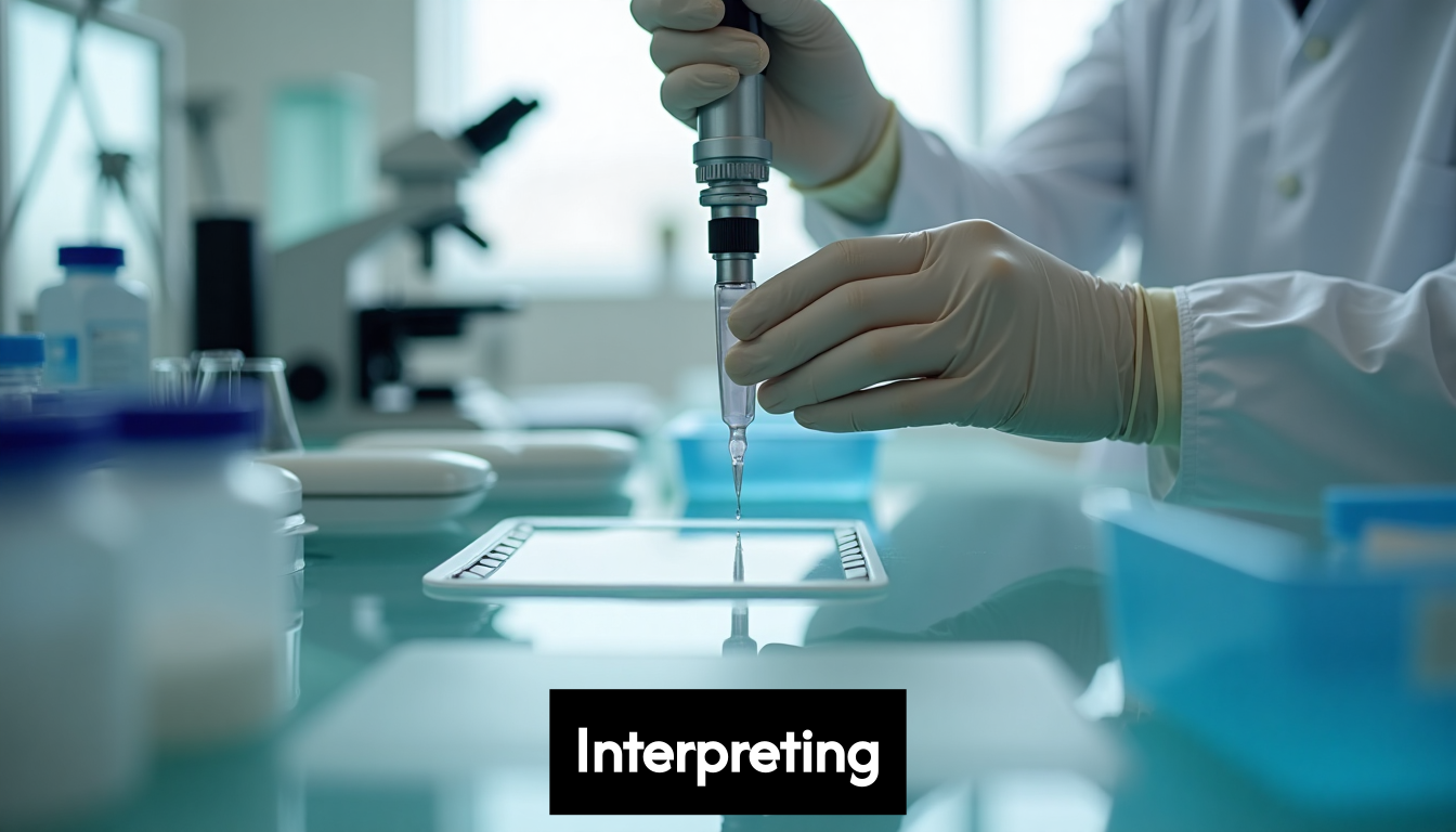 Lab technician preparing semen analysis slide