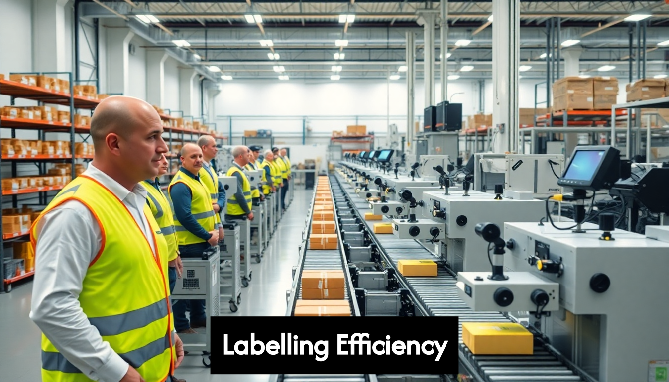 Labelling machines on a busy production line
