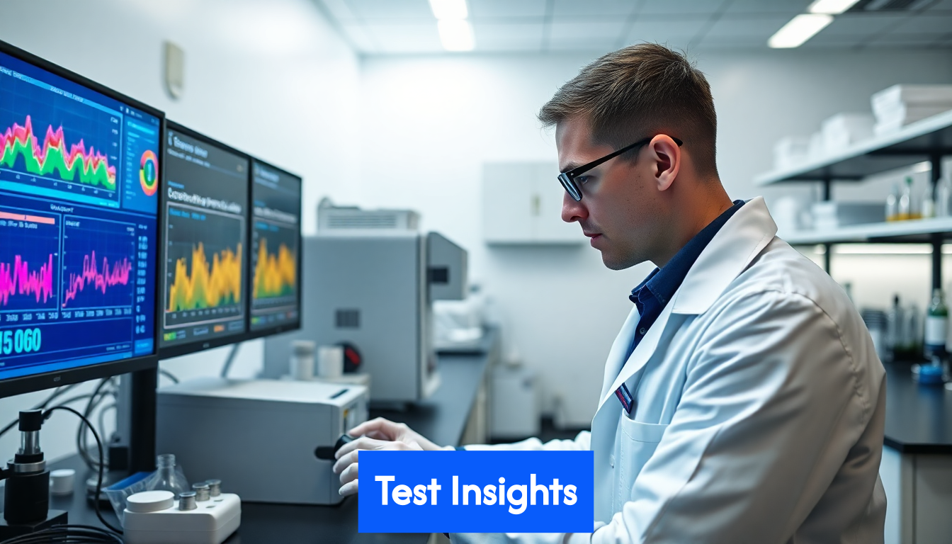 Laboratory technician testing hair with advanced instruments