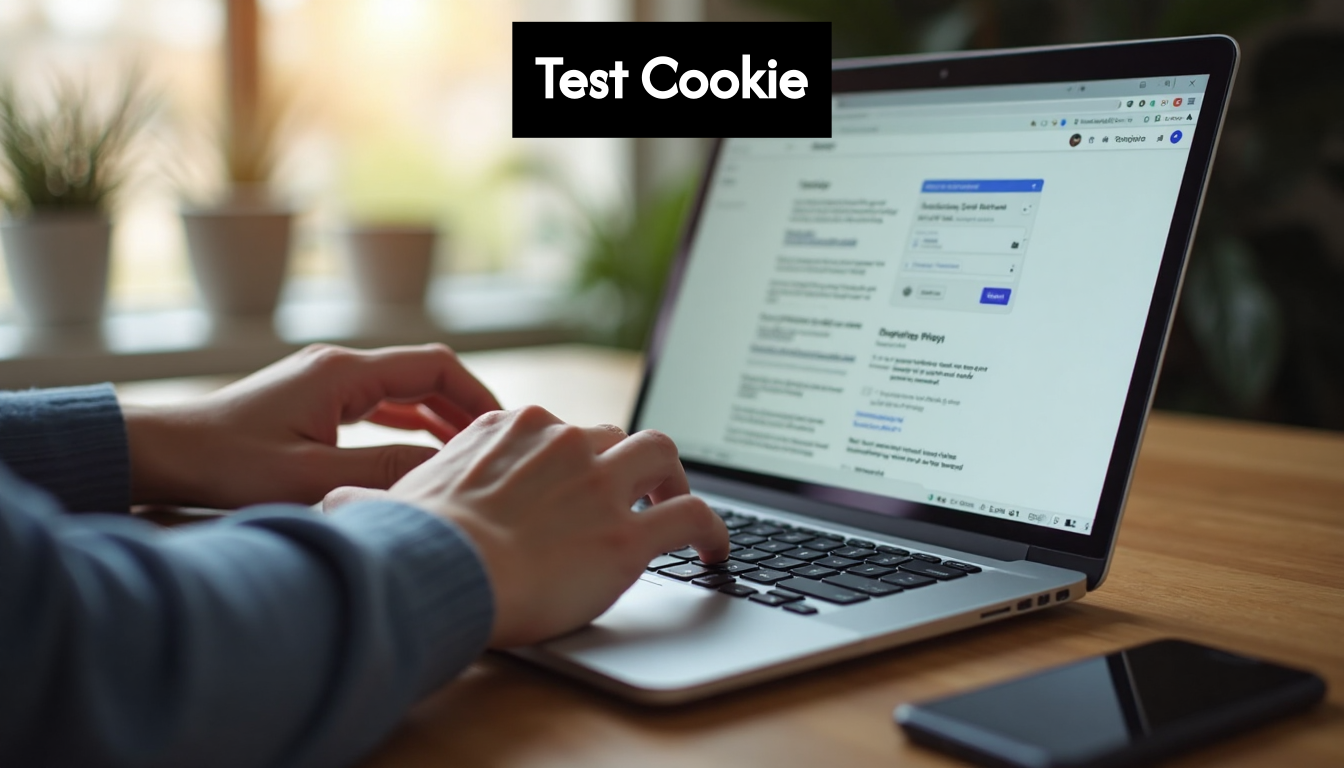Laptop with cookie setup and privacy notice