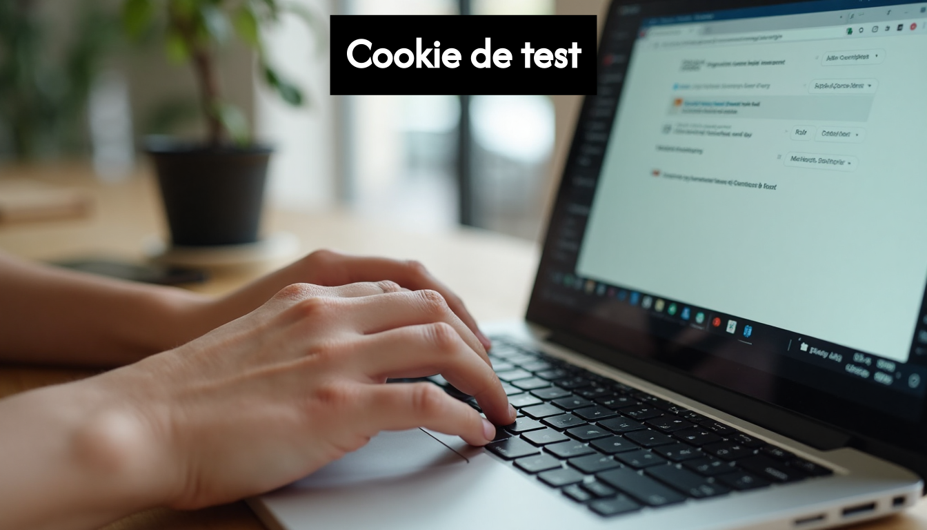 Laptop with cookie setup and privacy notice