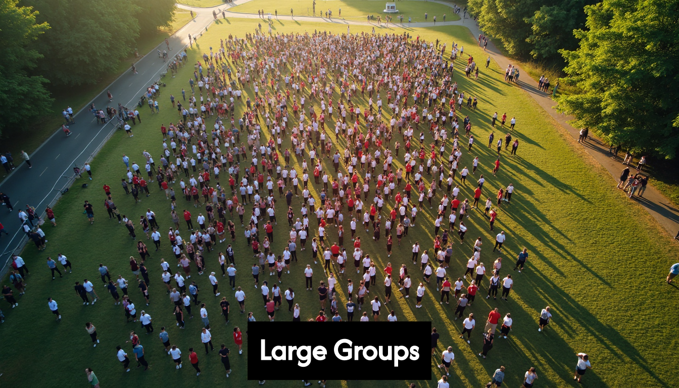 Large group participating outdoors